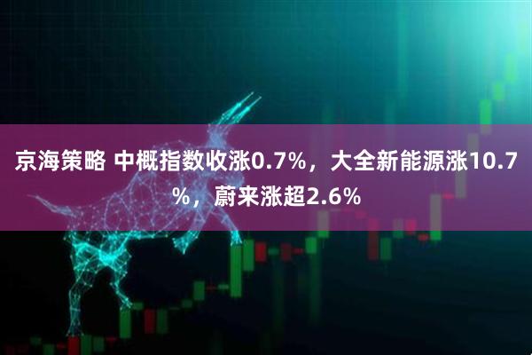 京海策略 中概指数收涨0.7%，大全新能源涨10.7%，蔚来涨超2.6%
